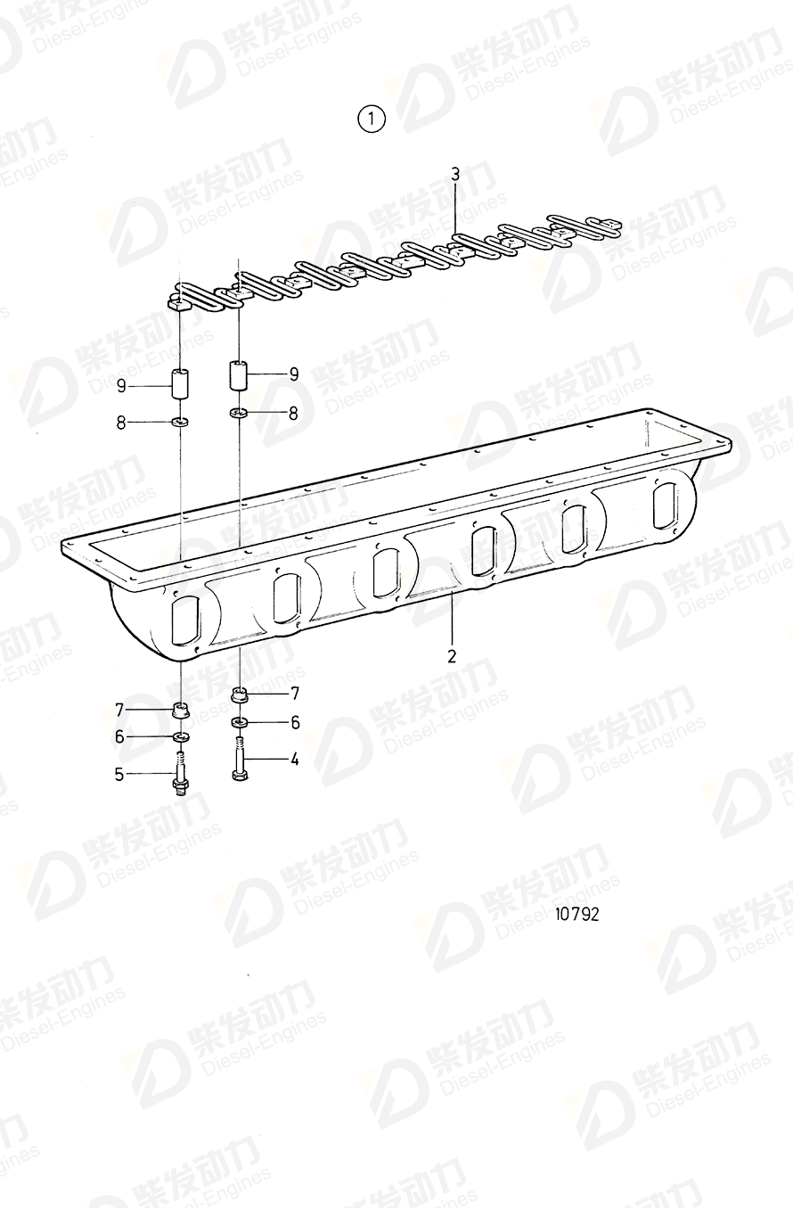 volvo penta Inlet manifold 469658 Drawing volvo penta Inlet manifold 469658 Drawing